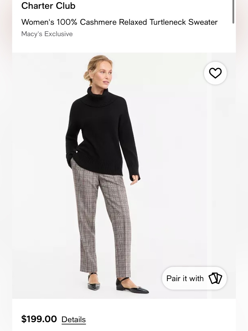 Women's Black Turtleneck 100% Cashmere Sweater
